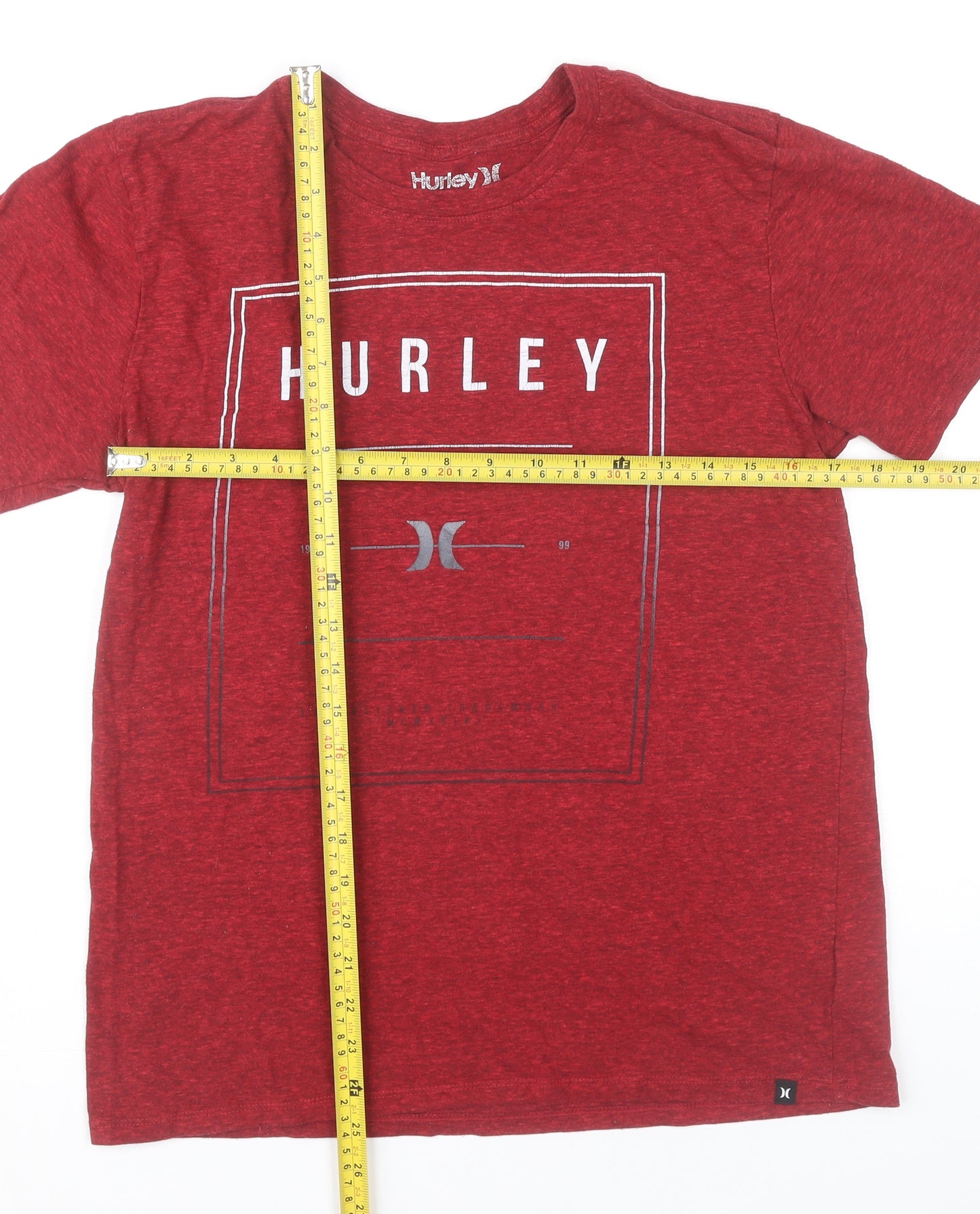 Hurley Men’s Red Medium Graphic Print Crew Neck T-Shirt