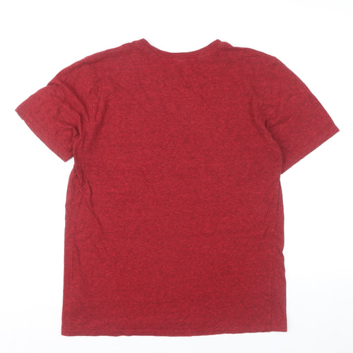 Hurley Men’s Red Medium Graphic Print Crew Neck T-Shirt