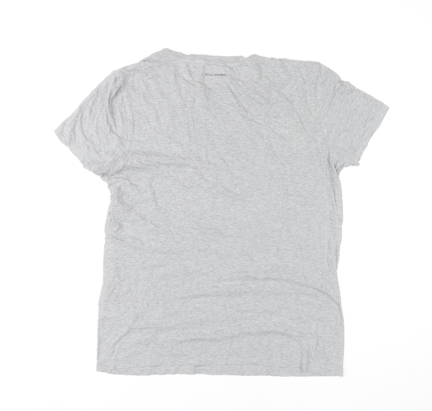 Hugo Boss Men’s Grey Cotton Graphic Logo T-Shirt Size S