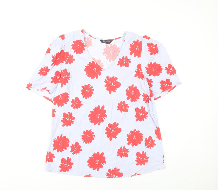Marks and Spencer Women’s Multicoloured Floral Viscose Blouse Size 12