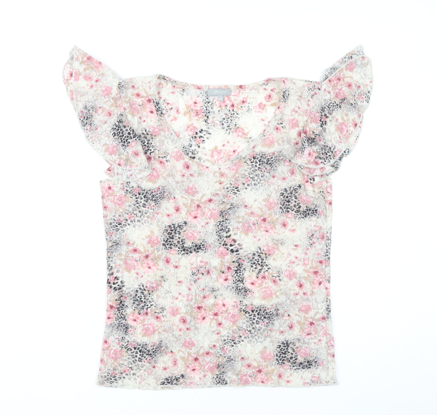 Marks and Spencer Women’s Multicoloured Floral Lace Blouse Size 14