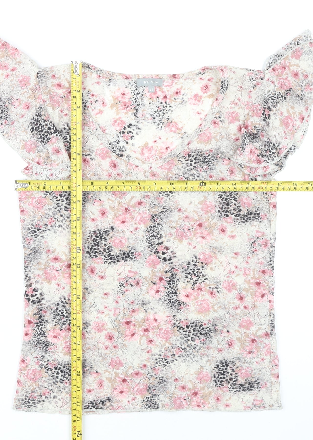 Marks and Spencer Women’s Multicoloured Floral Lace Blouse Size 14