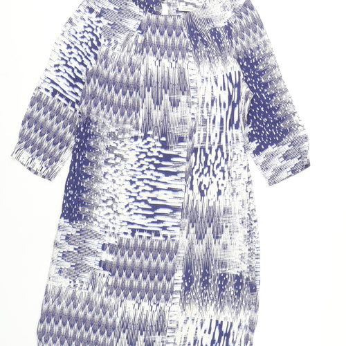 Marks and Spencer Womens Blue Geometric Shift Dress Size 14