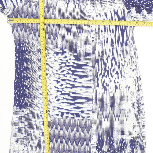 Marks and Spencer Womens Blue Geometric Shift Dress Size 14