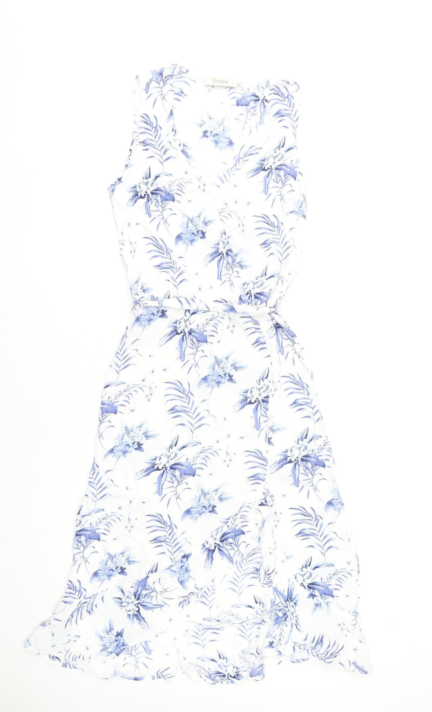 Oasis Women’s White Floral A-Line Sleeveless Dress Size 8