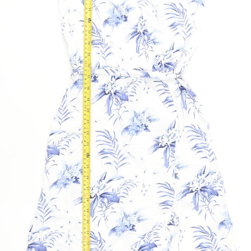 Oasis Women’s White Floral A-Line Sleeveless Dress Size 8