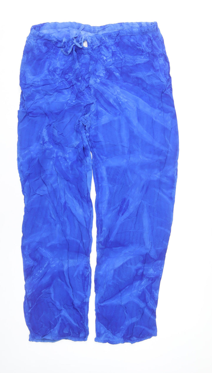 Marks and Spencer Women’s Blue Viscose Straight Leg Trousers UK 14