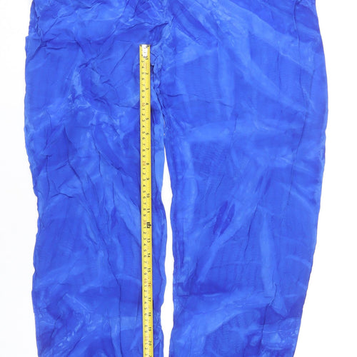 Marks and Spencer Women’s Blue Viscose Straight Leg Trousers UK 14