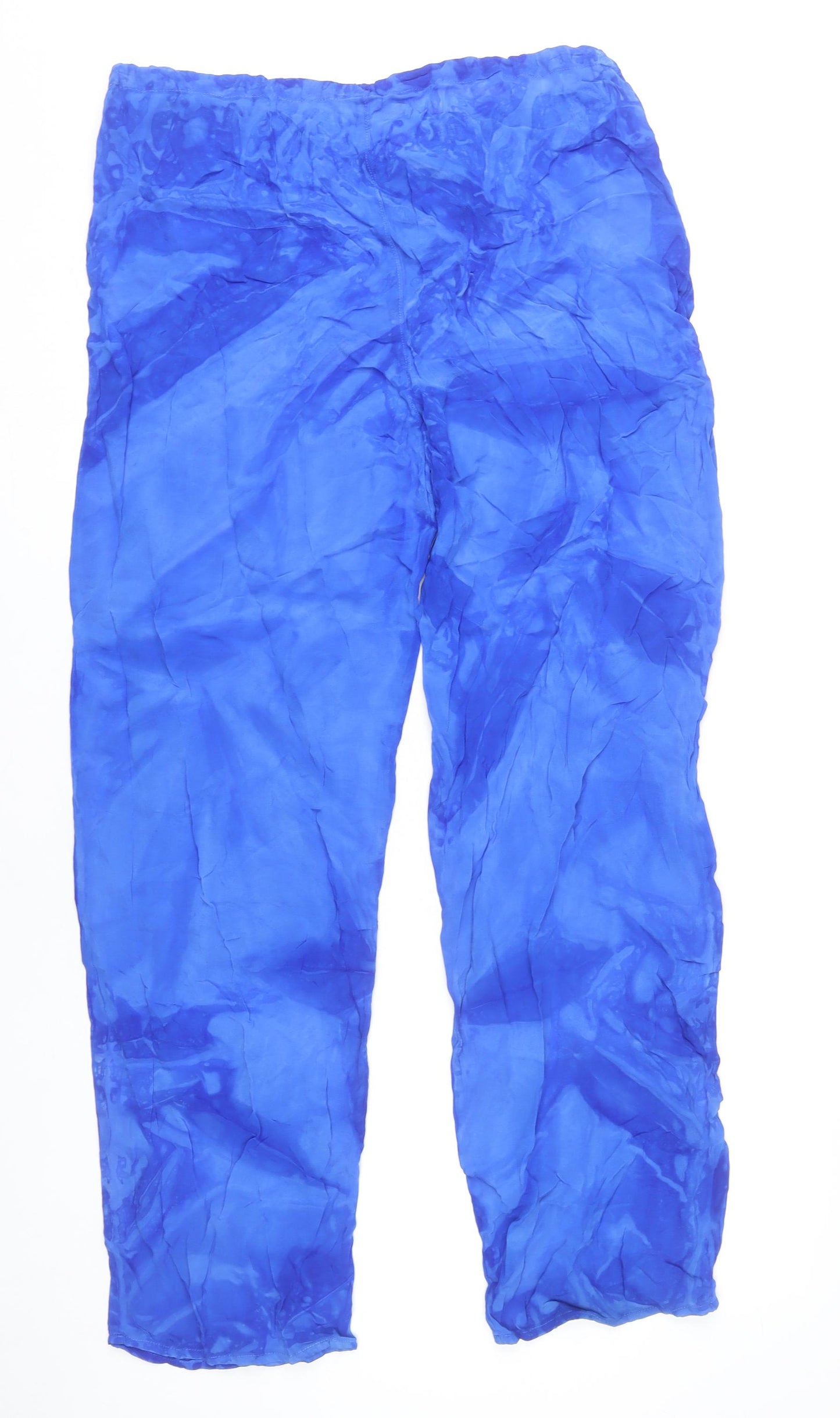 Marks and Spencer Women’s Blue Viscose Straight Leg Trousers UK 14