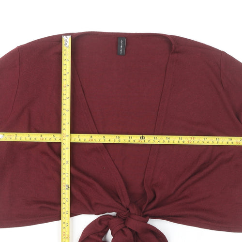 South Beach Women’s Red L Tie Front Cardigan Long Sleeve Viscose Blend