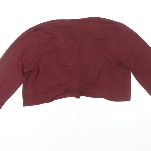 South Beach Women’s Red L Tie Front Cardigan Long Sleeve Viscose Blend