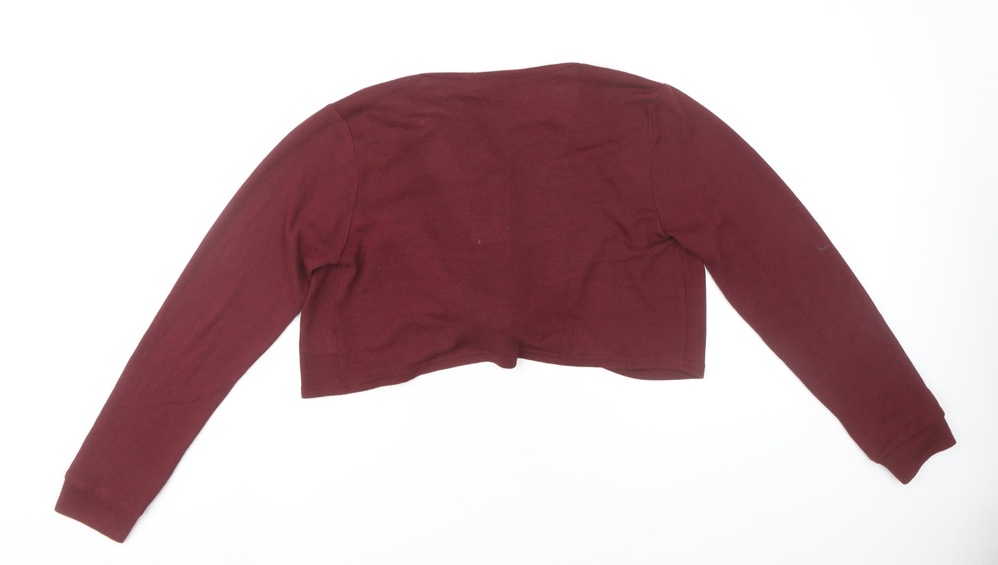 South Beach Women’s Red L Tie Front Cardigan Long Sleeve Viscose Blend