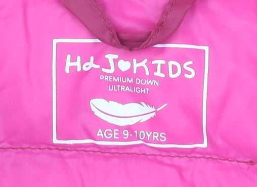 Hdj Kids Girls Pink 9-10 Years Puffer Jacket Lightweight Down Coat