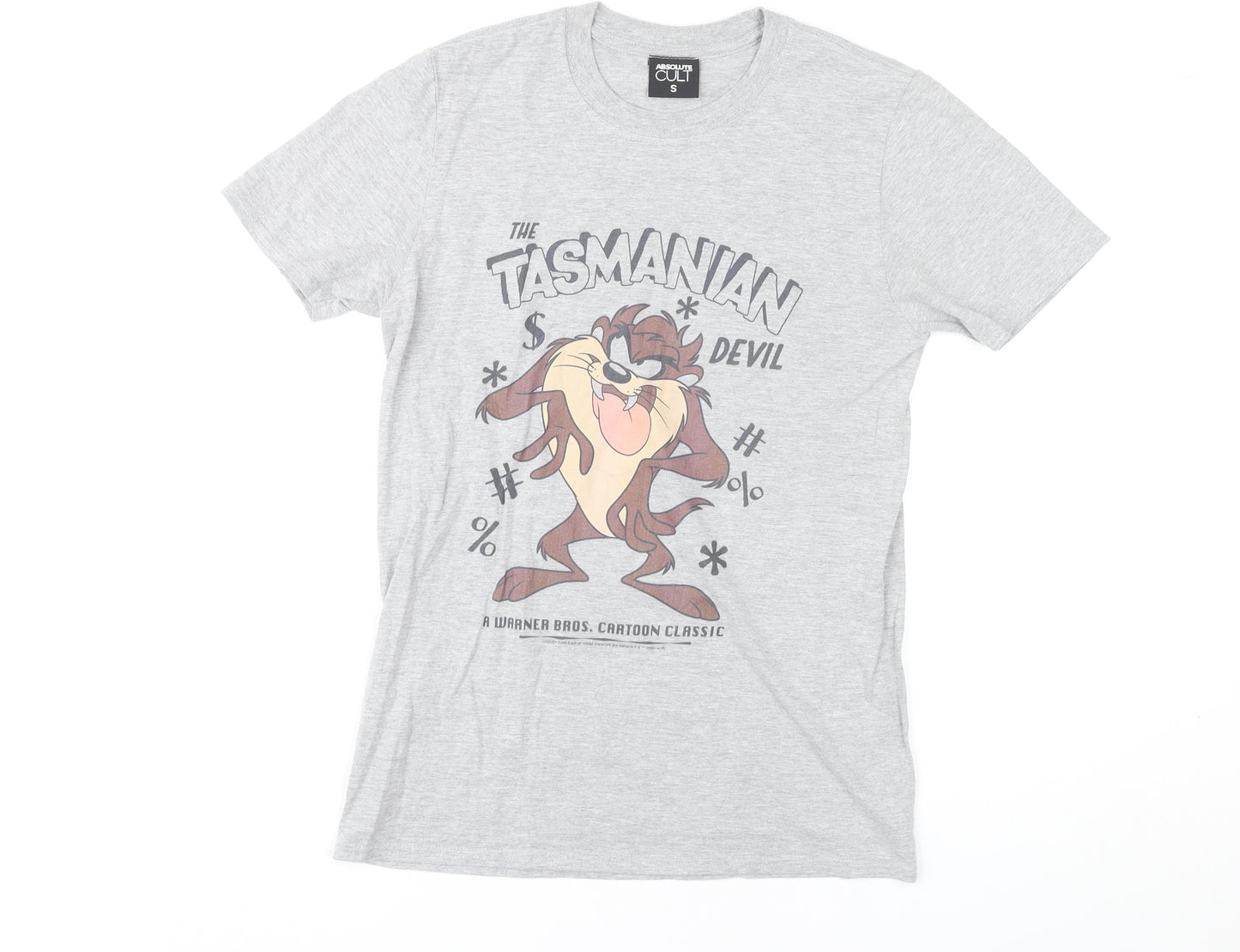 Absolute Cult Mens Grey Tasmanian Devil Cartoon T-Shirt Size S