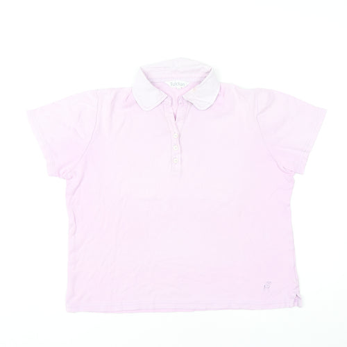Tulchan Women’s Pink Polo Shirt Size 12 Cotton Casual Top