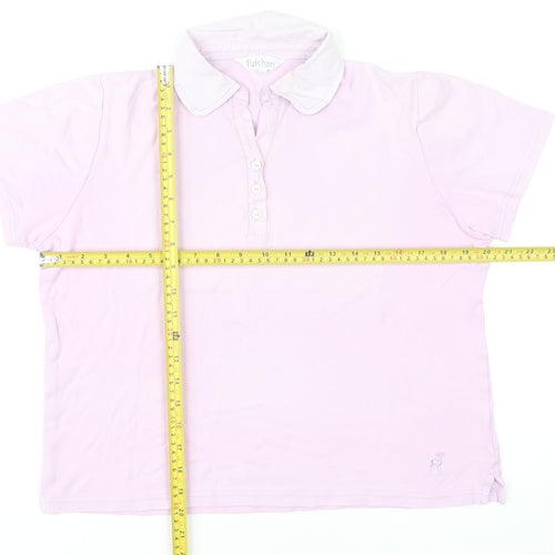 Tulchan Women’s Pink Polo Shirt Size 12 Cotton Casual Top