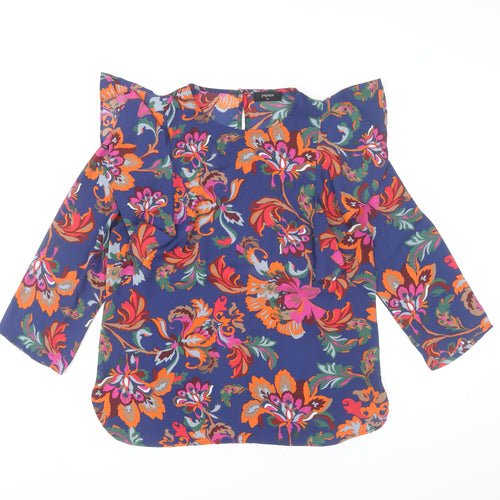 Papaya Womens Multicoloured Floral Blouse Size 10 Ruffle Tunic