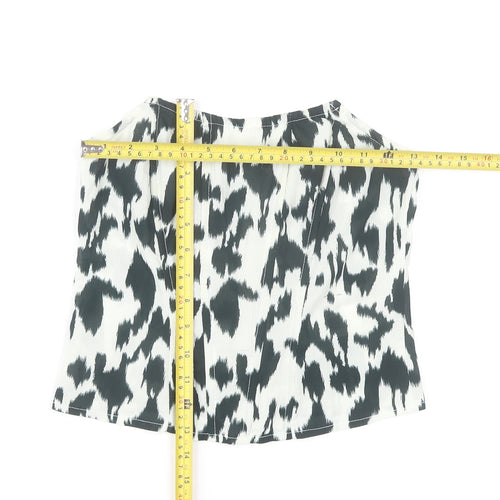 Missguided Women’s Black White Animal Print Halter Tank Top Size 8