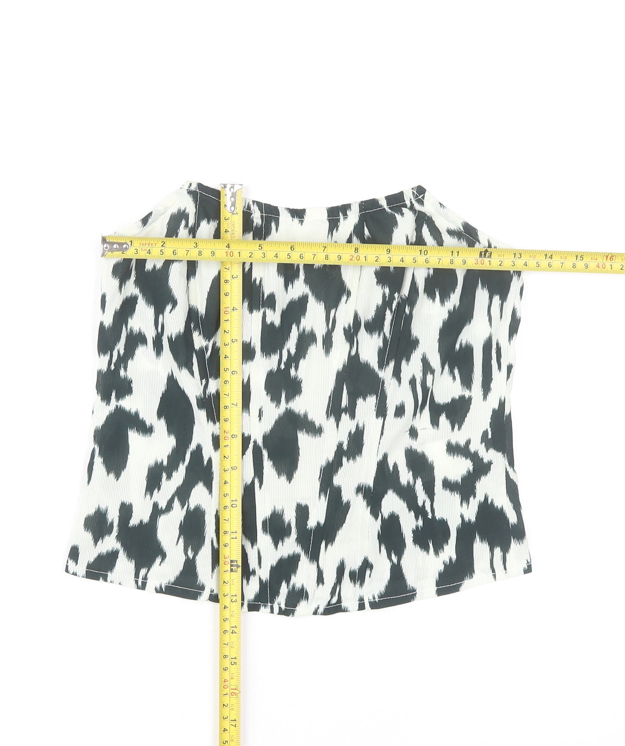 Missguided Women’s Black White Animal Print Halter Tank Top Size 8
