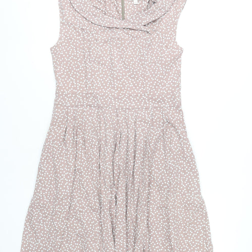 Apricot Womens Pink Polka Dot Fit & Flare Dress UK 12 Sleeveless