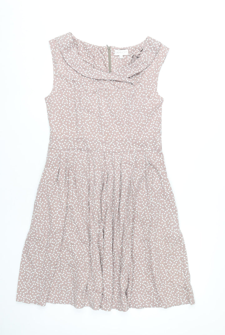 Apricot Womens Pink Polka Dot Fit & Flare Dress UK 12 Sleeveless