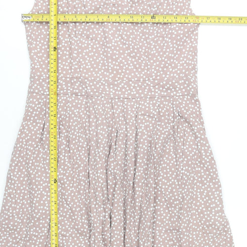 Apricot Womens Pink Polka Dot Fit & Flare Dress UK 12 Sleeveless