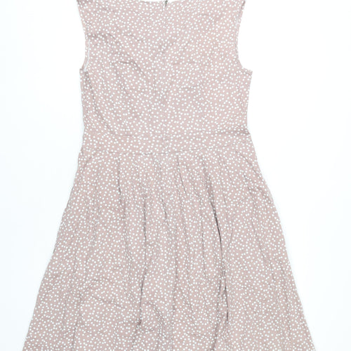 Apricot Womens Pink Polka Dot Fit & Flare Dress UK 12 Sleeveless