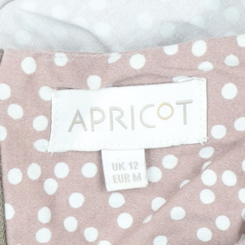 Apricot Womens Pink Polka Dot Fit & Flare Dress UK 12 Sleeveless