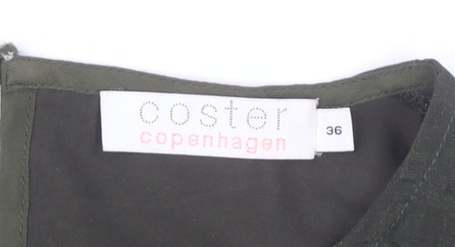 Coster Copenhagen Womens Green Sleeveless Floral Embroidered Blouse Size 8