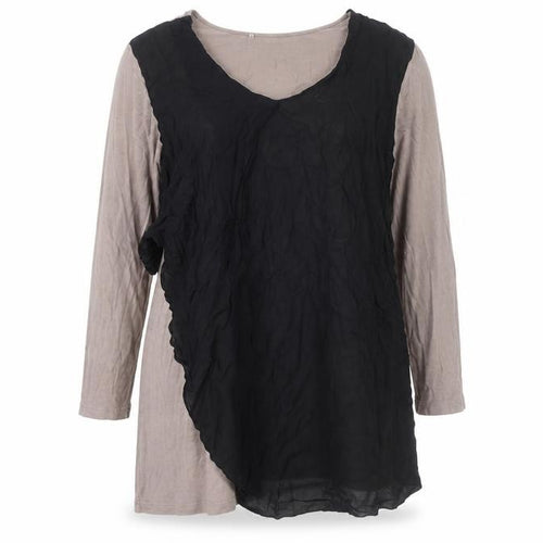 Marella Women’s Black Beige XL Tunic Blouse Viscose Blend