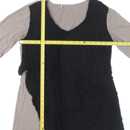 Marella Women’s Black Beige XL Tunic Blouse Viscose Blend