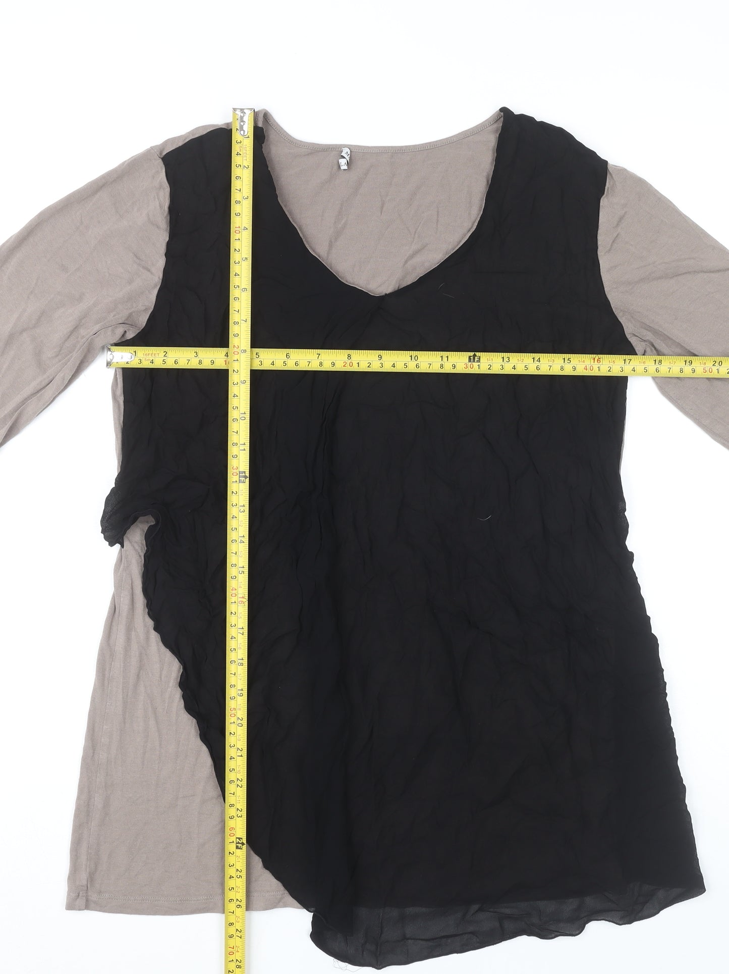Marella Women’s Black Beige XL Tunic Blouse Viscose Blend
