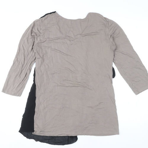 Marella Women’s Black Beige XL Tunic Blouse Viscose Blend