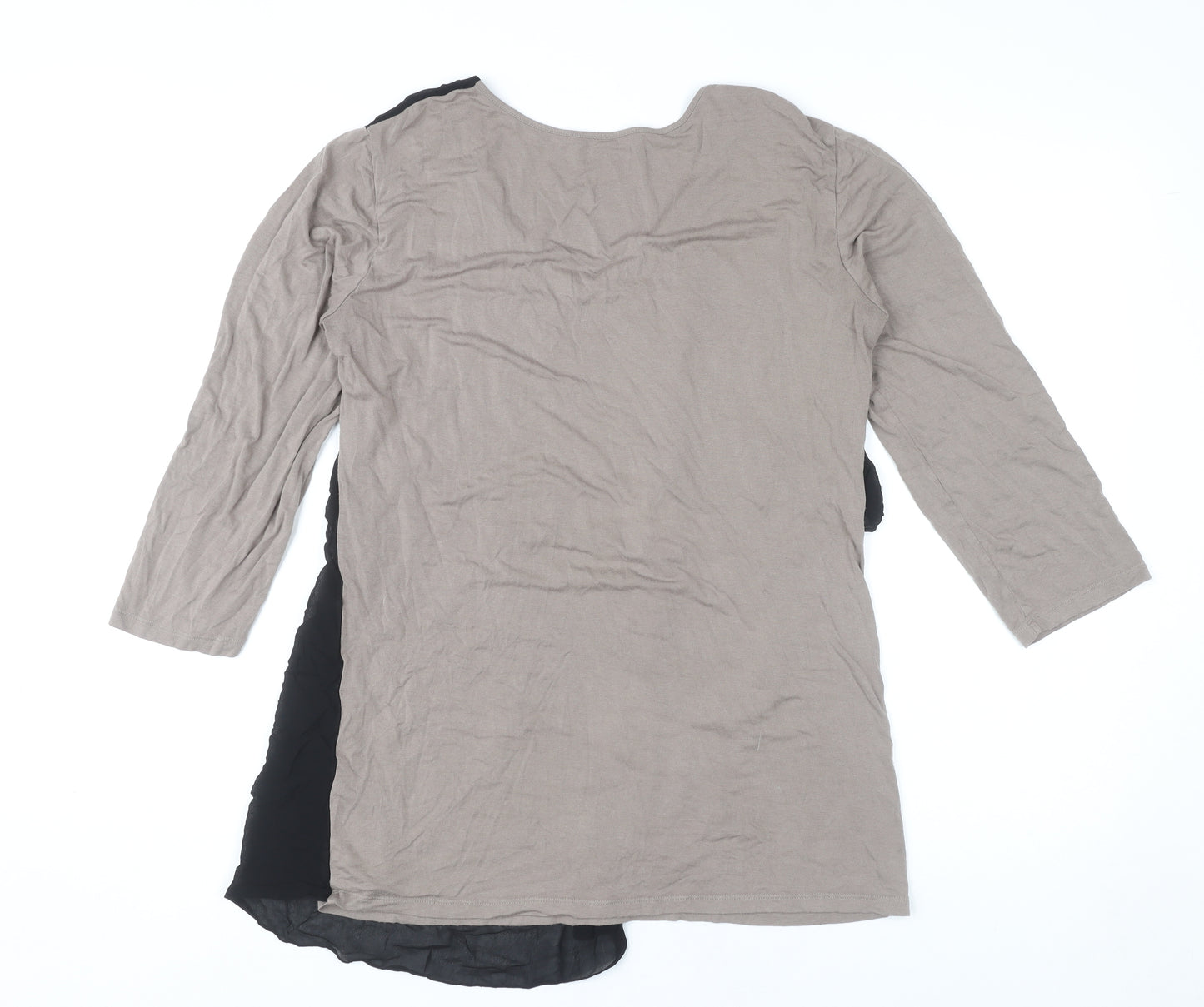 Marella Women’s Black Beige XL Tunic Blouse Viscose Blend