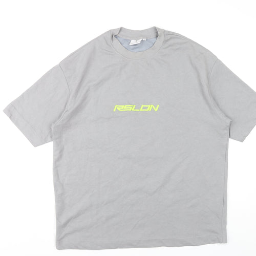 Rose London Unisex Grey Graphic Angel Print T-Shirt Size M