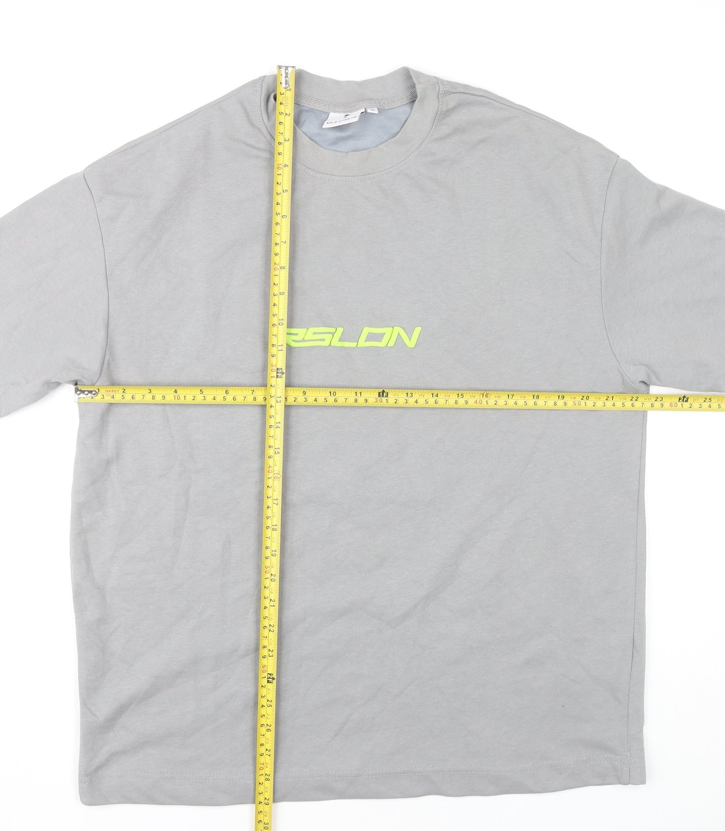 Rose London Unisex Grey Graphic Angel Print T-Shirt Size M