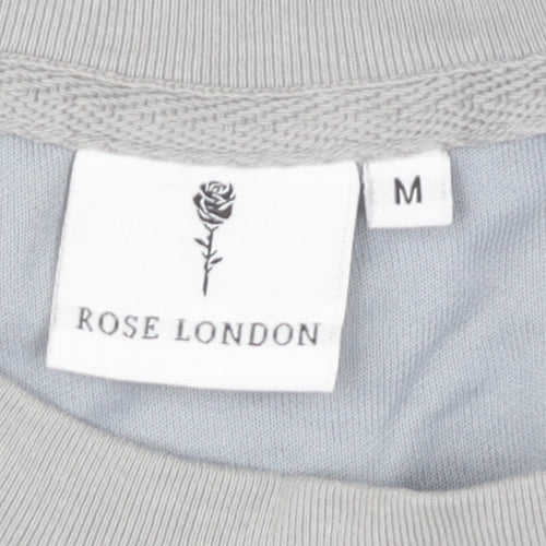 Rose London Unisex Grey Graphic Angel Print T-Shirt Size M