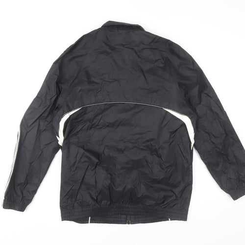 Adidas Boys Black Track Jacket 13-14 Yrs Lightweight Full Zip Sports Top