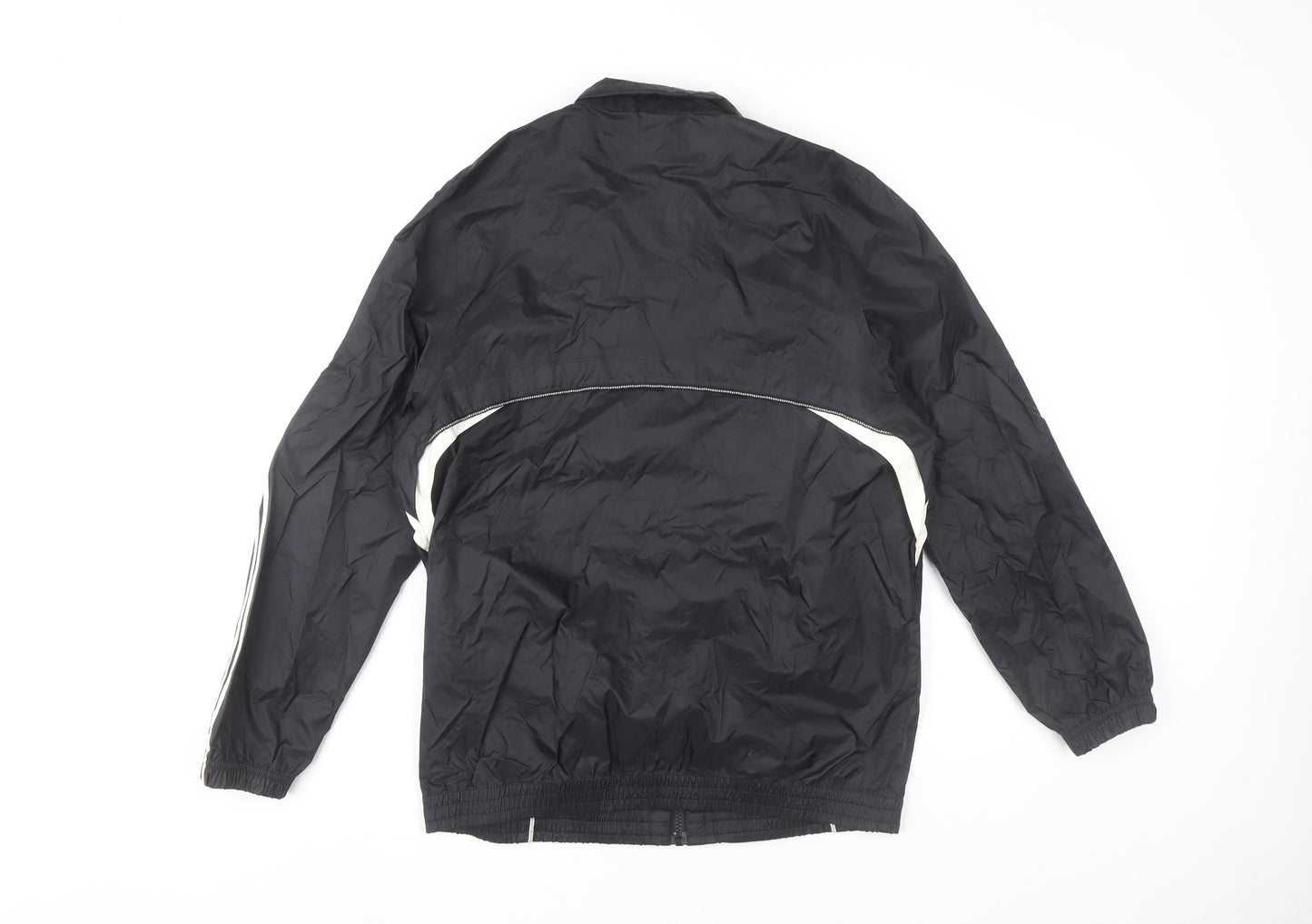 Adidas Boys Black Track Jacket 13-14 Yrs Lightweight Full Zip Sports Top