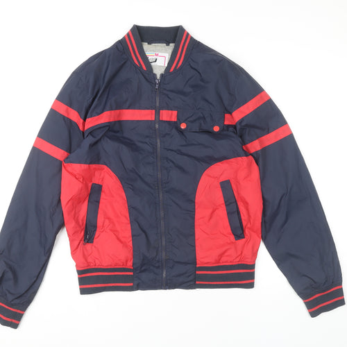 Topman Men’s Blue Red Varsity Jacket M Regular Fit Nylon Casual 38-40"