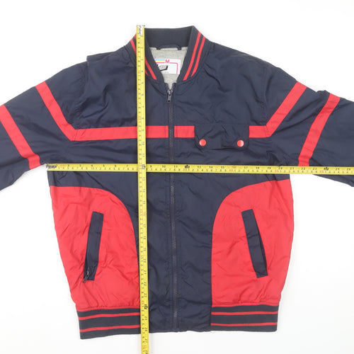 Topman Men’s Blue Red Varsity Jacket M Regular Fit Nylon Casual 38-40"
