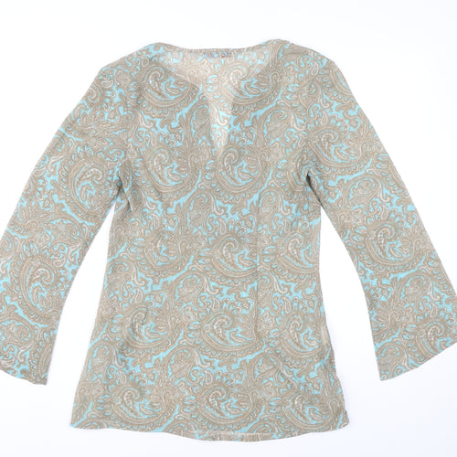 Papaya Women’s Multicoloured Paisley Beaded Tunic Blouse Size 12