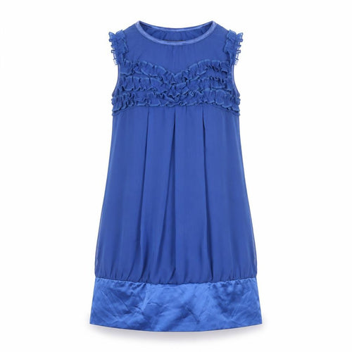 AX Paris Women Blue Size 10 Shift Party Dress Sleeveless Ruffle