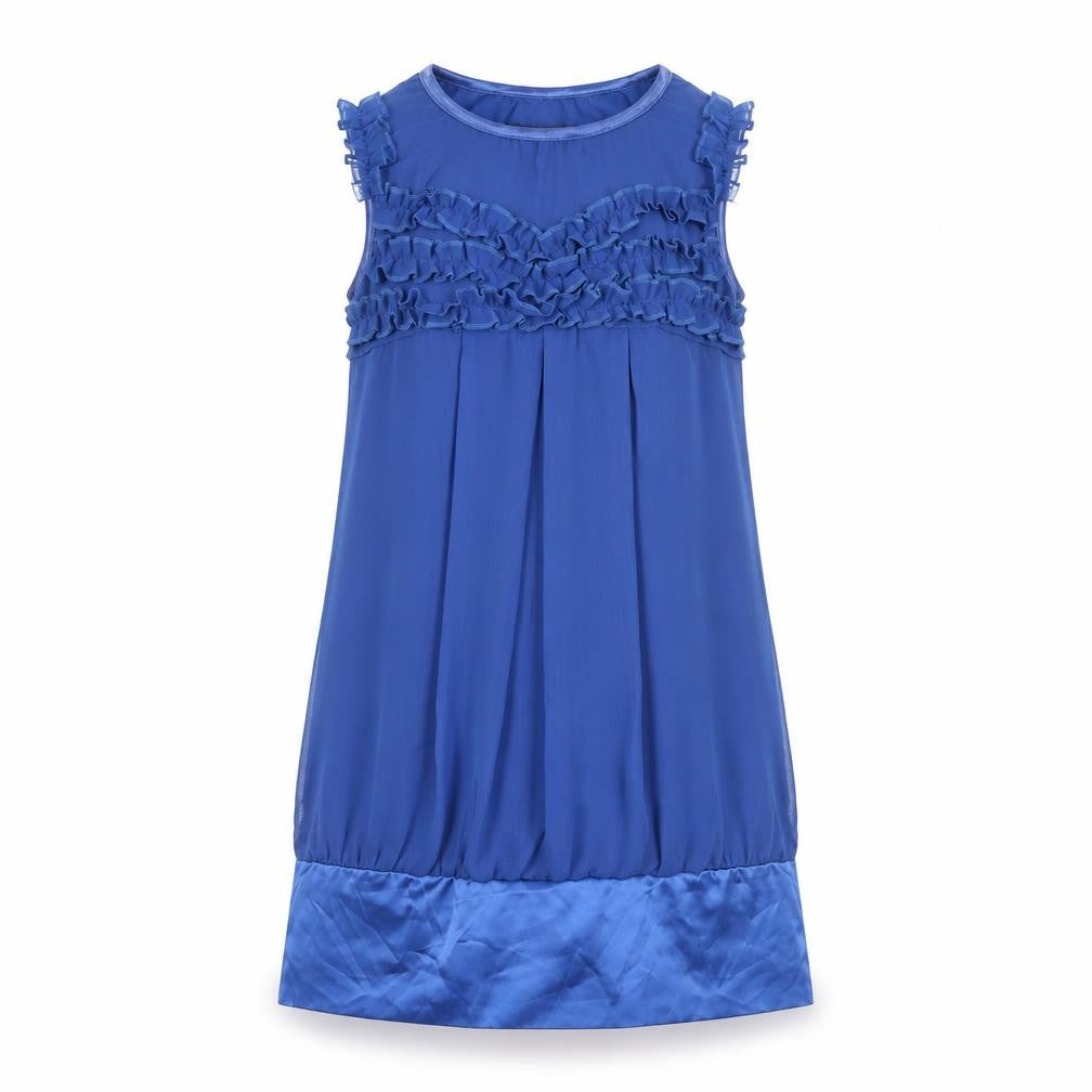 AX Paris Women Blue Size 10 Shift Party Dress Sleeveless Ruffle