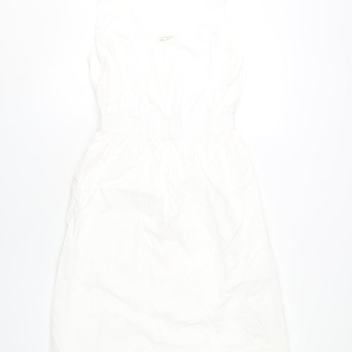 Gap Women’s White XS A-Line Sleeveless Cotton Summer Dress