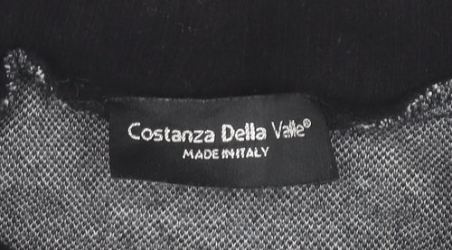 Costanza Della Valle Womens Grey Black Shift Dress Size 14 Wool Blend