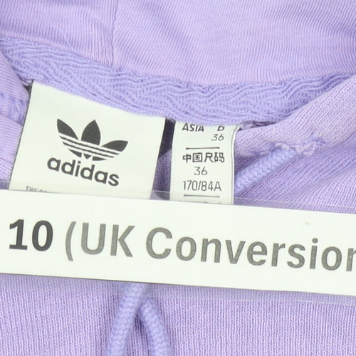 Adidas Women’s Purple Hoodie Size 10 UK Cotton Pullover Casual