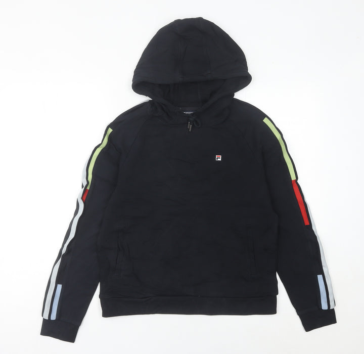 Fila Women’s Black Hoodie UK 10 Pullover Regular Fit Sportswear