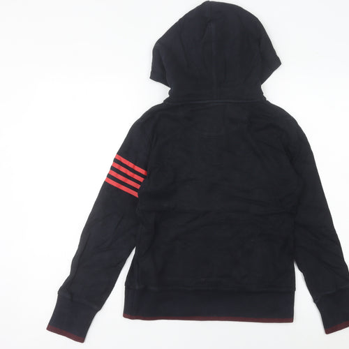 Fila Womens Black Henley Hoodie Size 8 UK Sports Casual