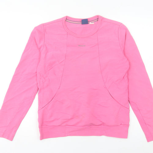Reebok Womens Pink Sweatshirt Size 12 Crew Neck Long Sleeve Pullover